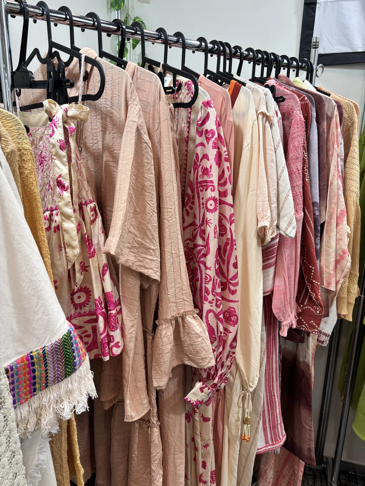 Blush and pink womenswear samples at the Myra Enterprises stand, Tokyo 2025