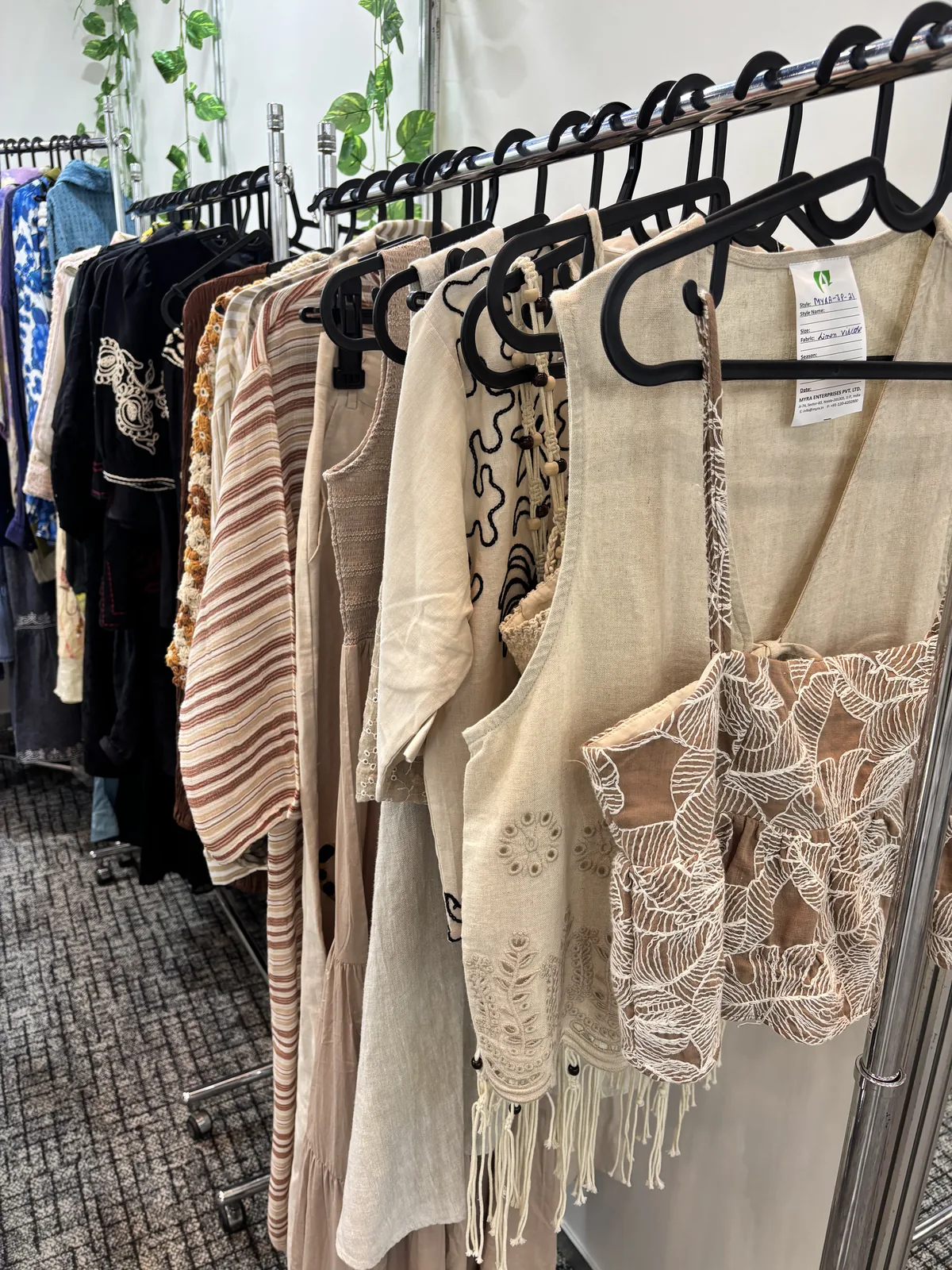 Embellished and embroidered womenswear samples, India Tex Trend Fair, Tokyo 2025