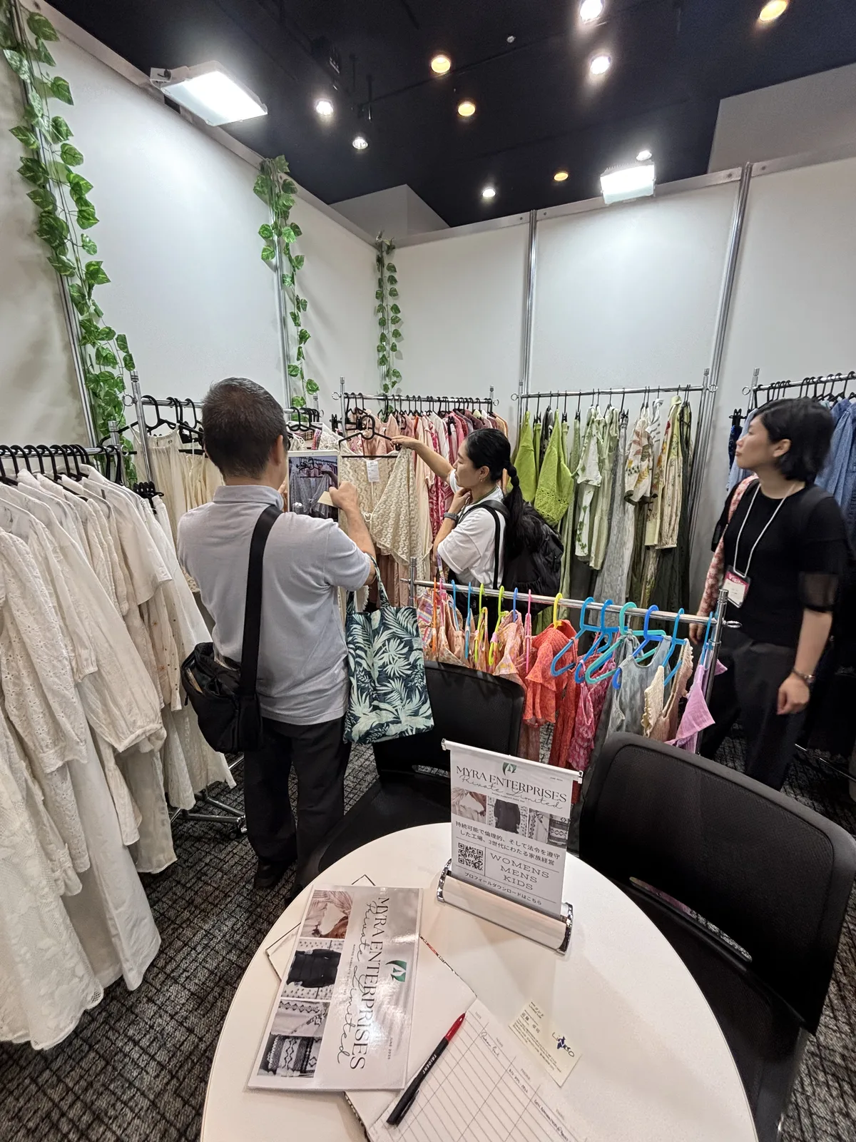 Japanese buyers reviewing the Myra Enterprises collection, Tokyo 2025