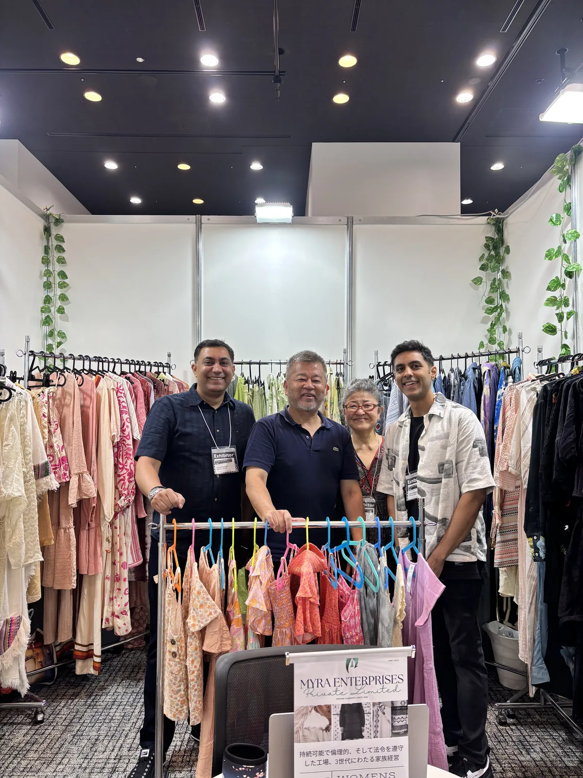 Myra Enterprises team with buyers at stand 104, Tokyo 2025