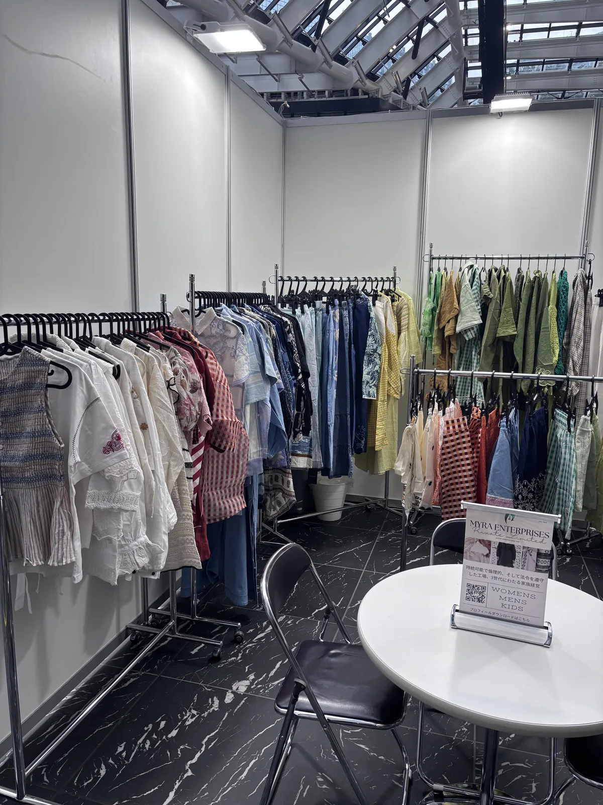 Woven womenswear collection on display, India Trend Fair, Tokyo 2026