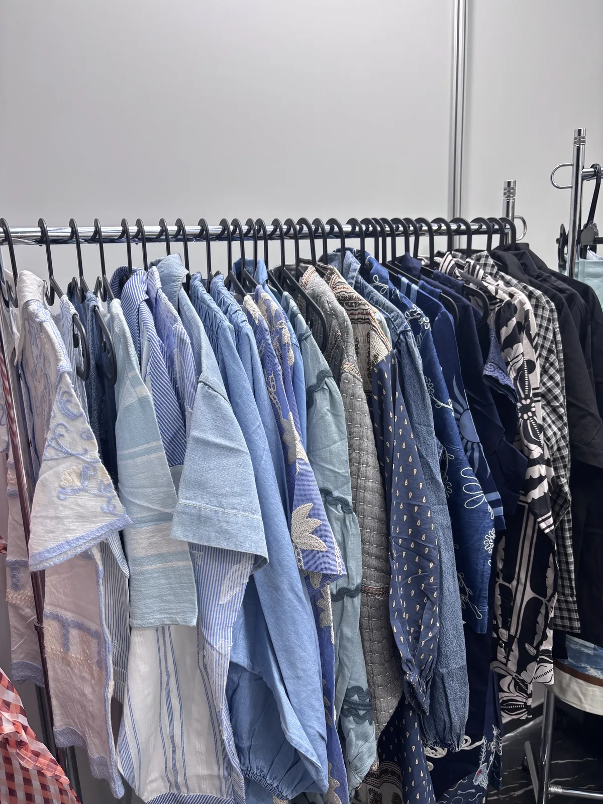 Blue printed and striped shirting collection, Tokyo 2026