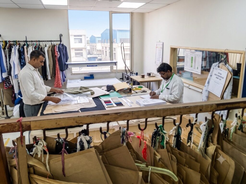Pattern making and sample development at Myra Enterprises, Noida India